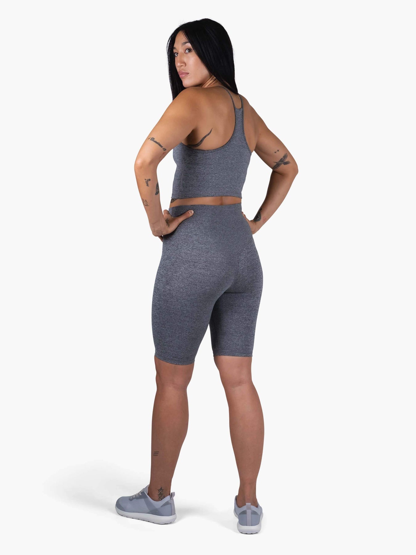 Strike Mvmnt High Voltage Biker Short Heather Grey TechStretch