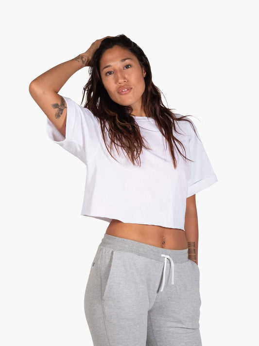 Strike Mvmnt Cropped Football Tee Clean White Heavy Jersey