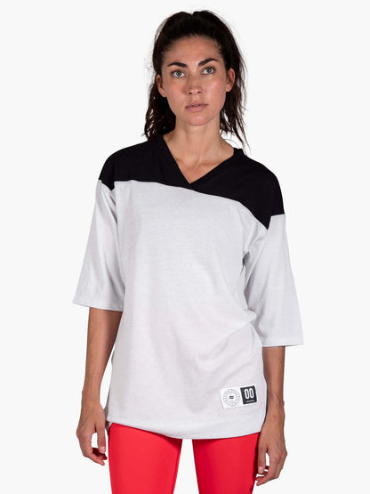 Strike Mvmnt Oversized Football Tee Chalk White / Phantom Black