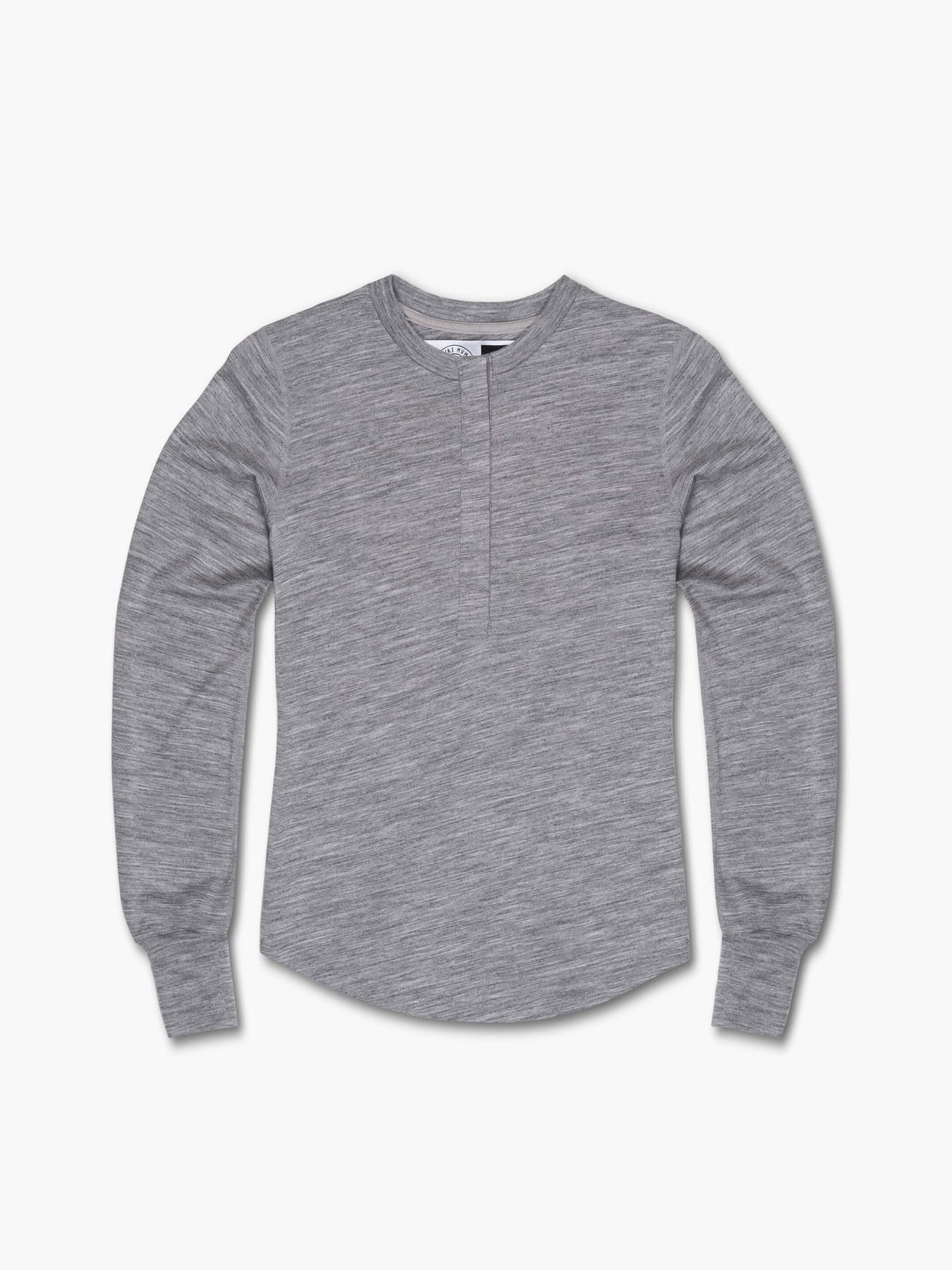 Strike Mvmnt Wool Base Layer Henley Lunar Grey Tech Wool