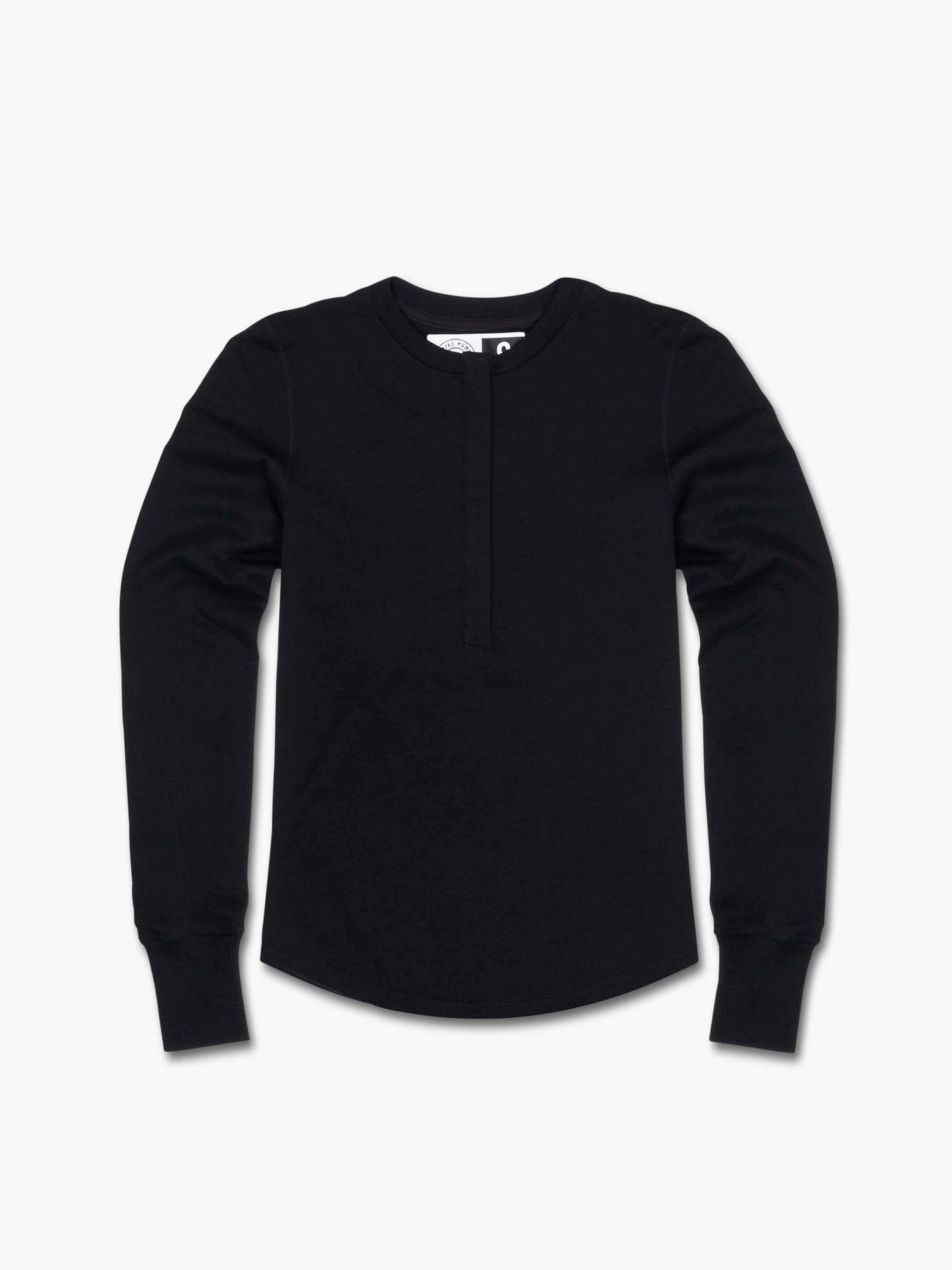 Strike Mvmnt Wool Base Layer Henley Phantom Black Tech Wool