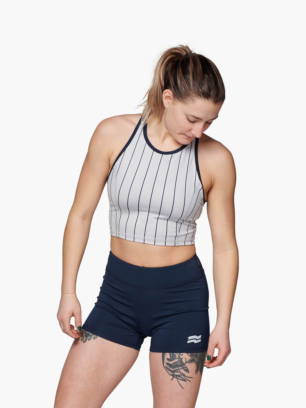 Strike Mvmnt Classic Bra Navy Pinstripe TechStretch
