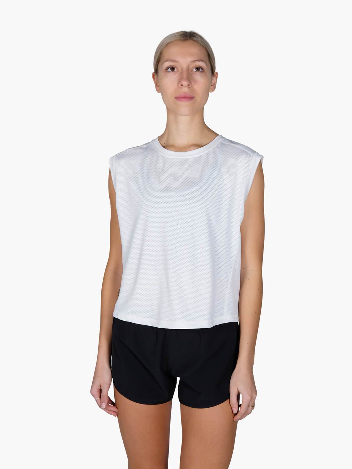 Strike Mvmnt Session Sleeveless Tee Classic White Chill Mesh