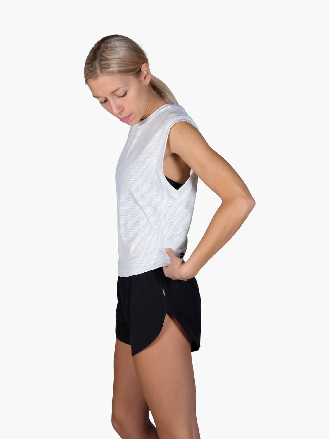Strike Mvmnt Session Sleeveless Tee Classic White Chill Mesh