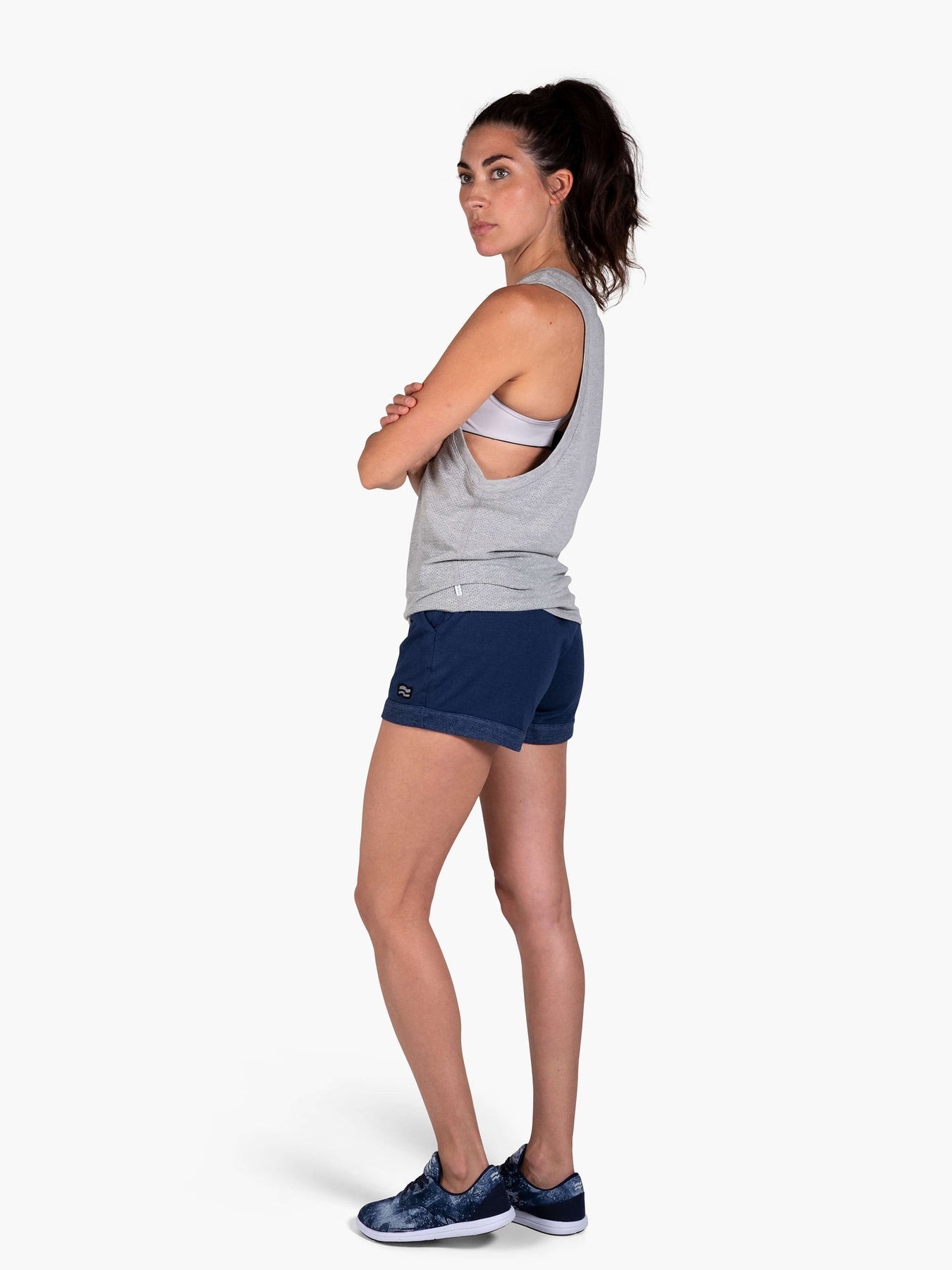 Strike Mvmnt Fold Gym Short Navy Blue Jersey