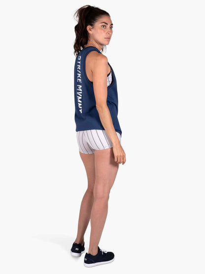 Strike Mvmnt Classic Short Navy Pinstripe TechStretch