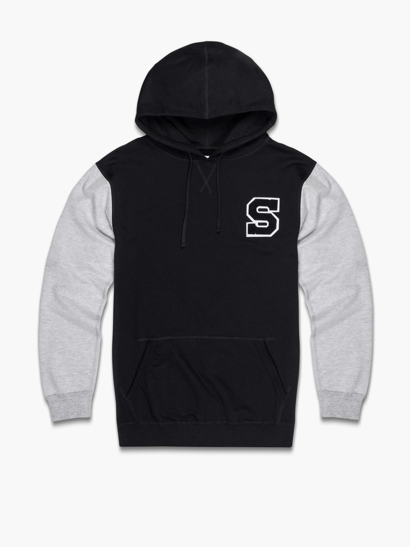 Strike Mvmnt Keeper Pullover Hoodie 'S' Patch Phantom / Grey Terry Fleece