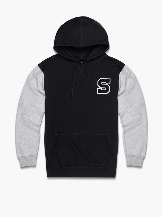 Strike Mvmnt Keeper Pullover Hoodie 'S' Patch Phantom / Grey Terry Fleece