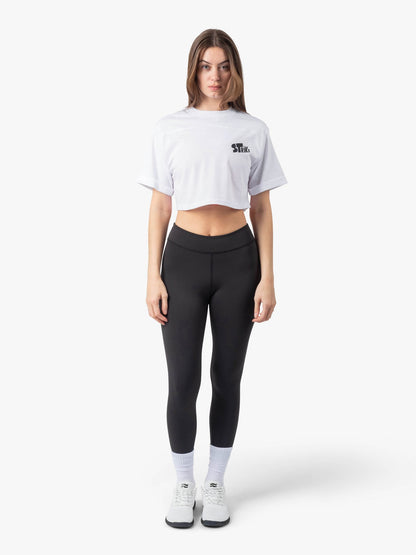 Strike Mvmnt Cropped Football Tee - Stereo 10 Classic White