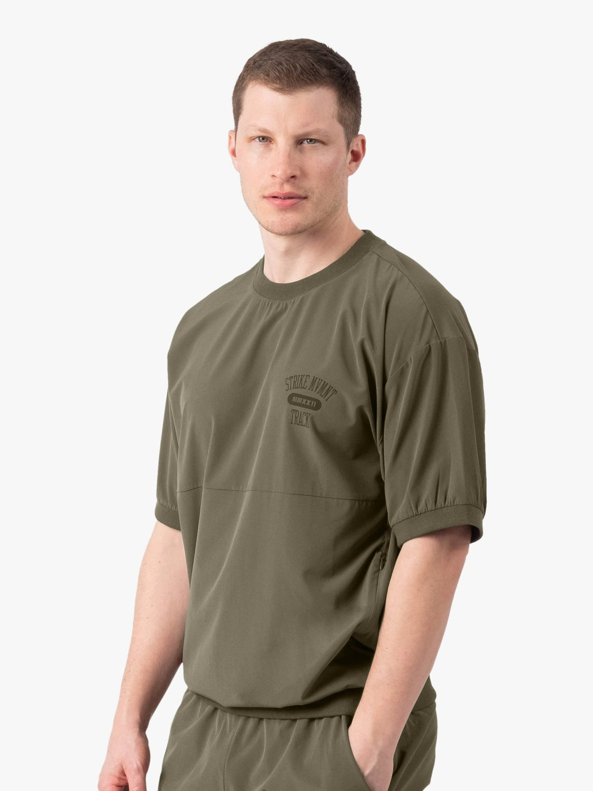 Strike Mvmnt Field TrackShirt - Track QuickDry Burnt Olive / Black
