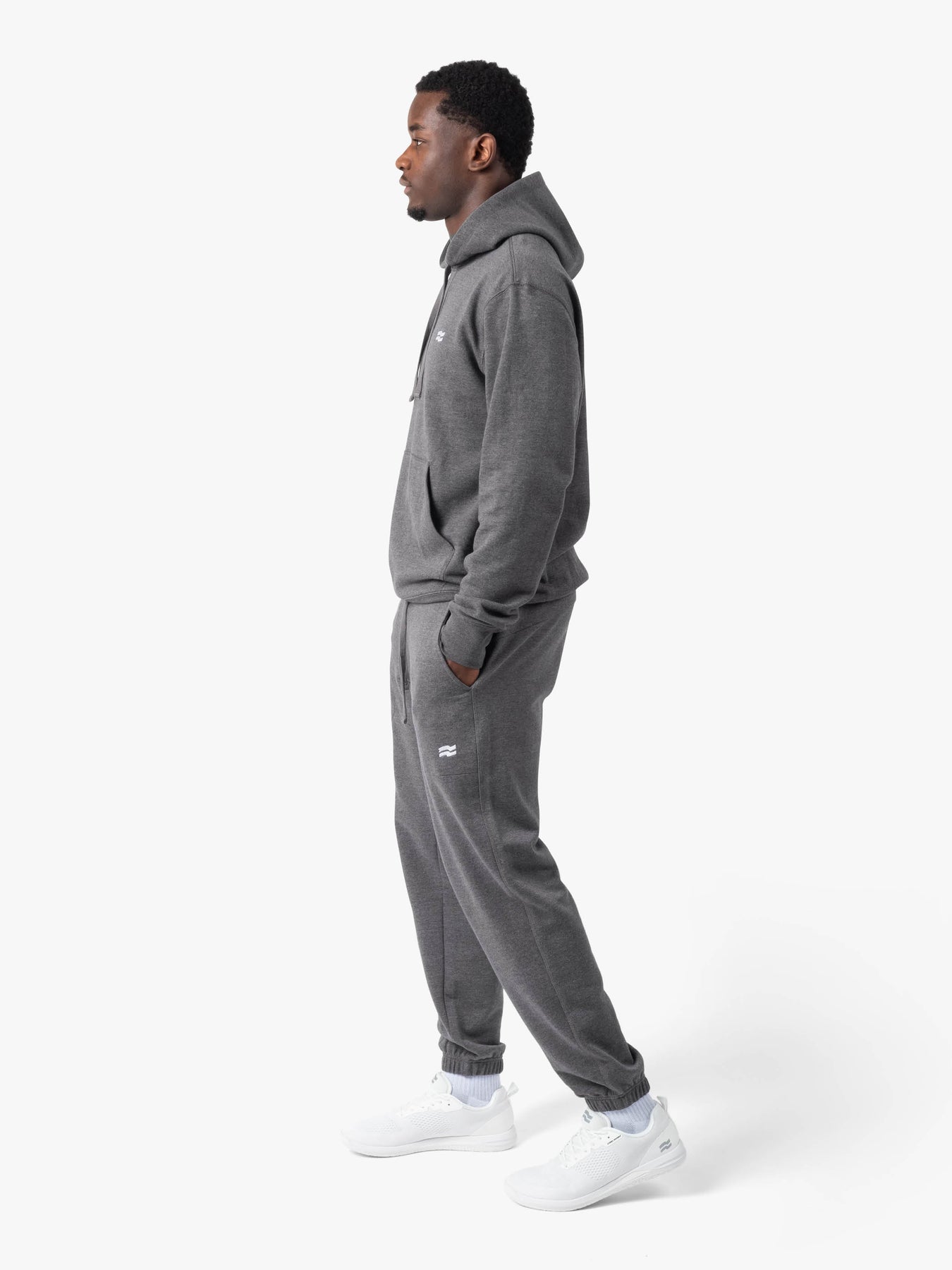 Strike Mvmnt Base Oversized Hoodie Dark Grey Terry Fleece