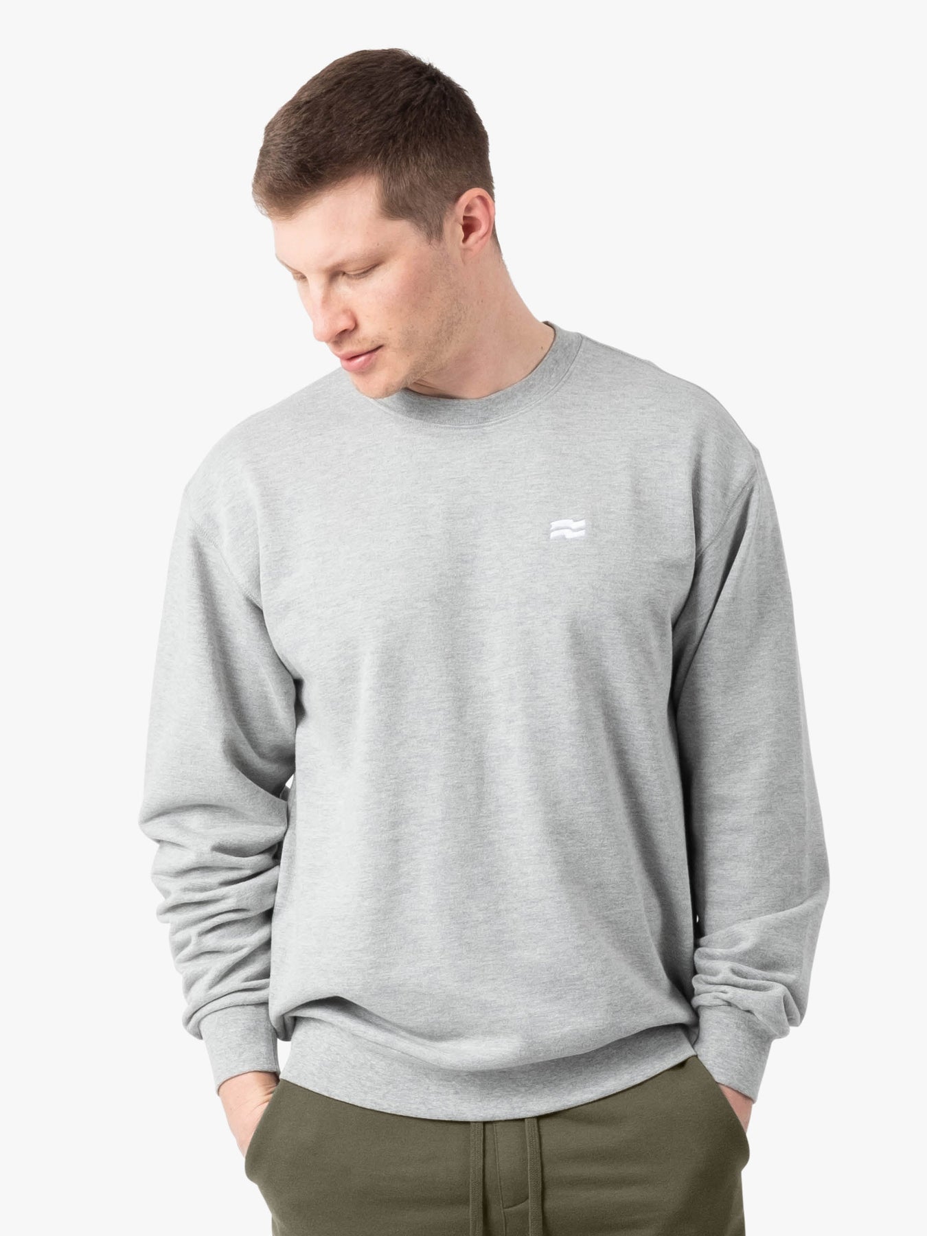 Strike Mvmnt Base Oversized Crewneck Lunar Grey Terry Fleece