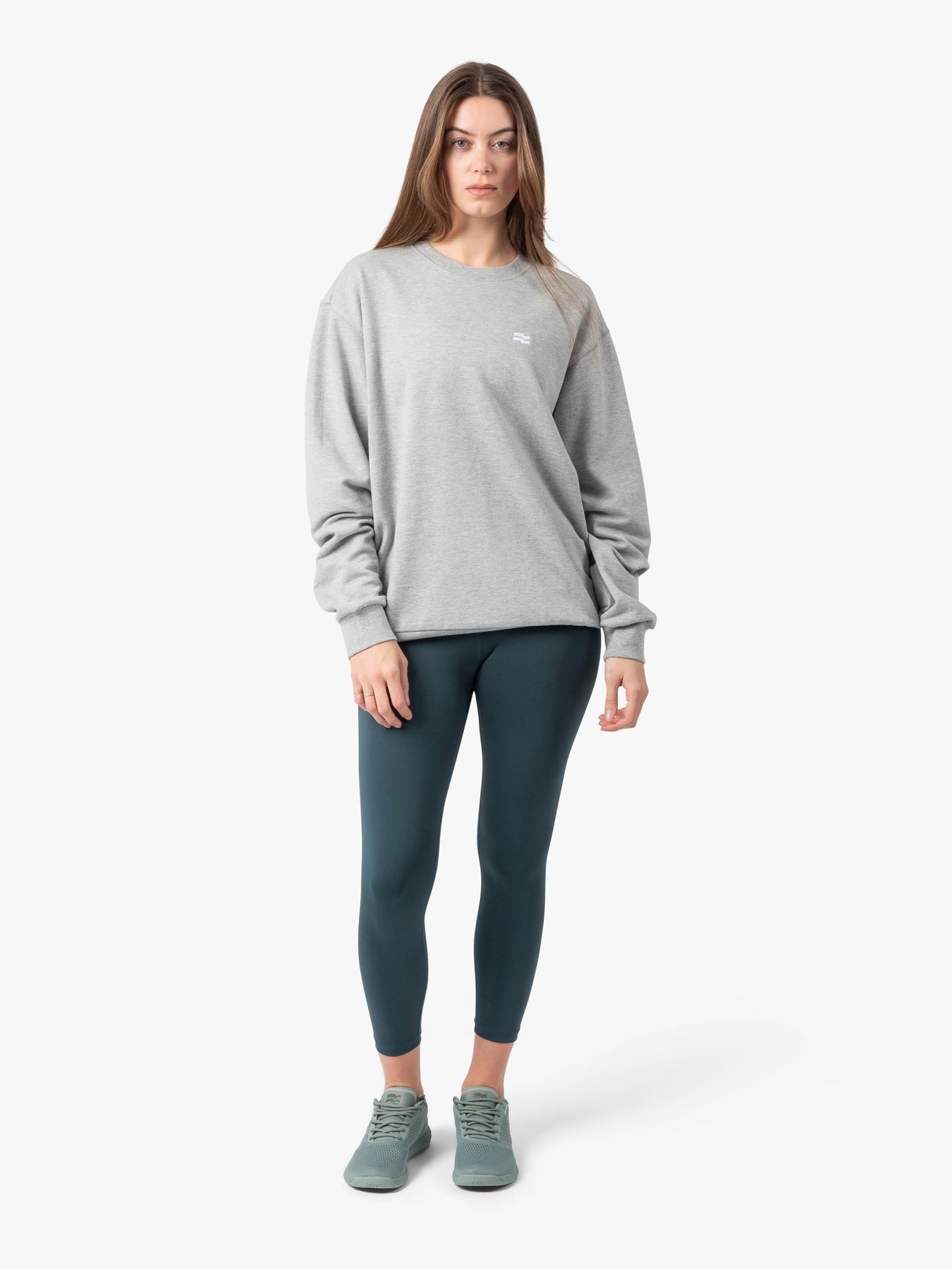 Strike Mvmnt Base Oversized Crewneck Lunar Grey Terry Fleece