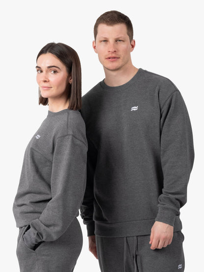 Strike Mvmnt Base Oversized Crewneck Dark Grey Terry Fleece