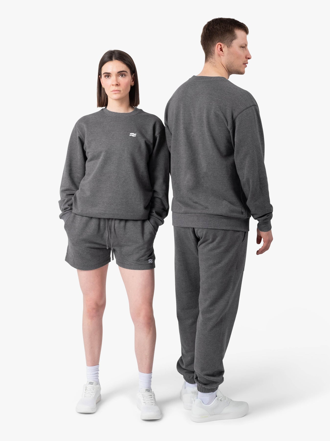 Strike Mvmnt Base Oversized Crewneck Dark Grey Terry Fleece