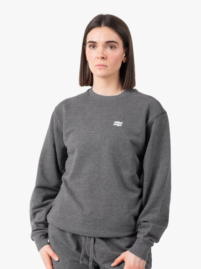 Strike Mvmnt Base Oversized Crewneck Dark Grey Terry Fleece