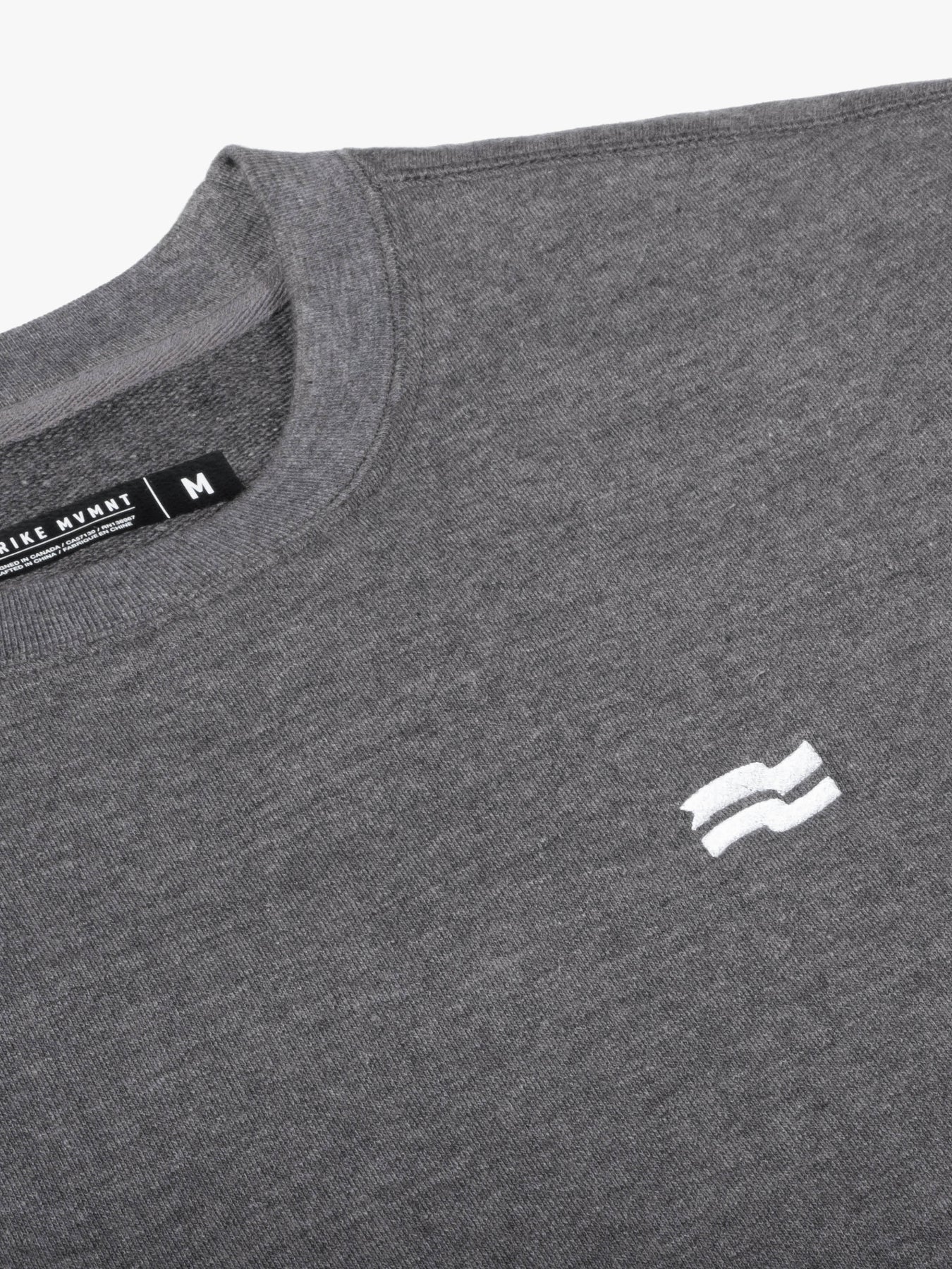 Strike Mvmnt Base Oversized Crewneck Dark Grey Terry Fleece