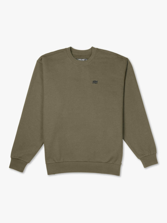 Strike Mvmnt Base Oversized Crewneck Burnt Olive Terry Fleece