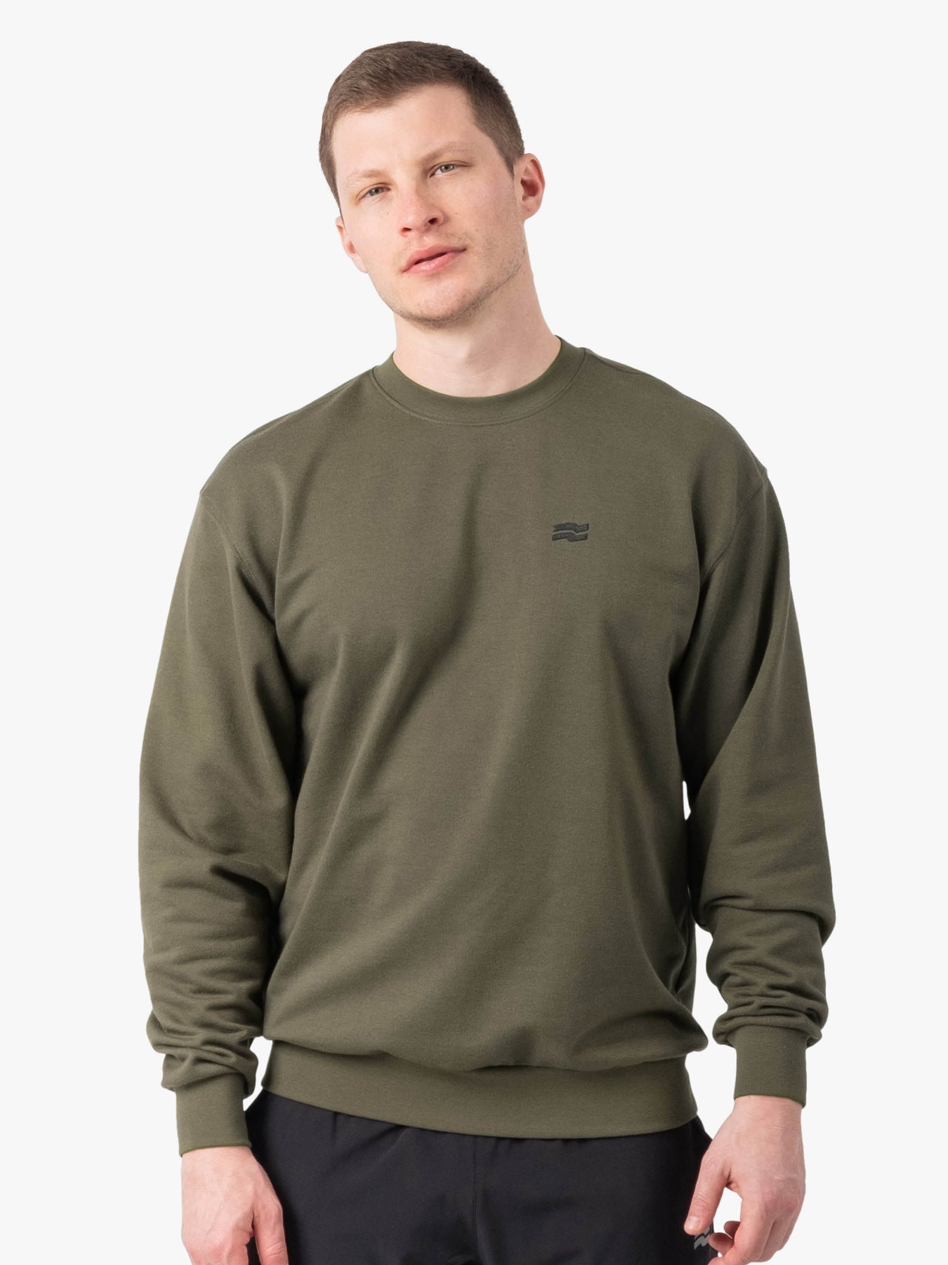 Strike Mvmnt Base Oversized Crewneck Burnt Olive Terry Fleece