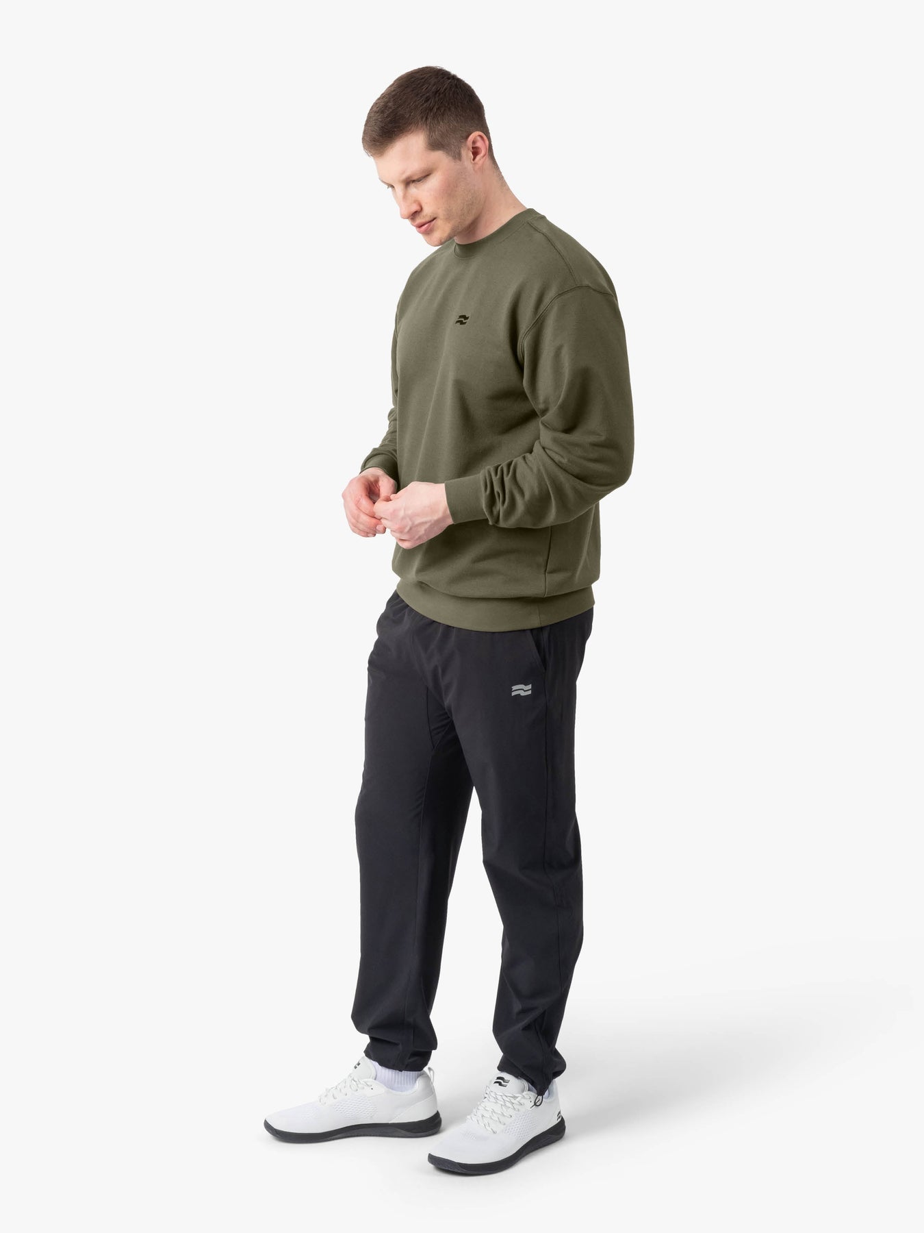Strike Mvmnt Base Oversized Crewneck Burnt Olive Terry Fleece