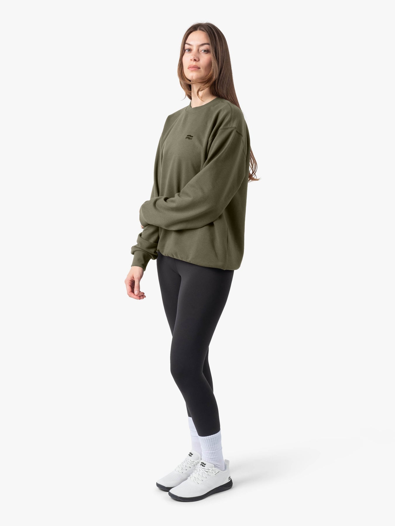 Strike Mvmnt Base Oversized Crewneck Burnt Olive Terry Fleece