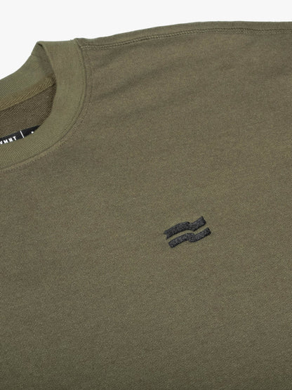 Strike Mvmnt Base Oversized Crewneck Burnt Olive Terry Fleece