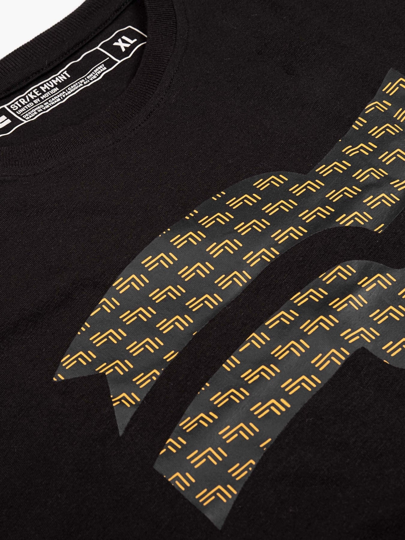Strike Mvmnt Timeless Vented Tee - EZ Monogram Phantom Black / Gold