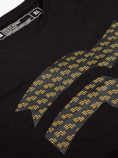 Strike Mvmnt Timeless Vented Tee - EZ Monogram Phantom Black / Gold