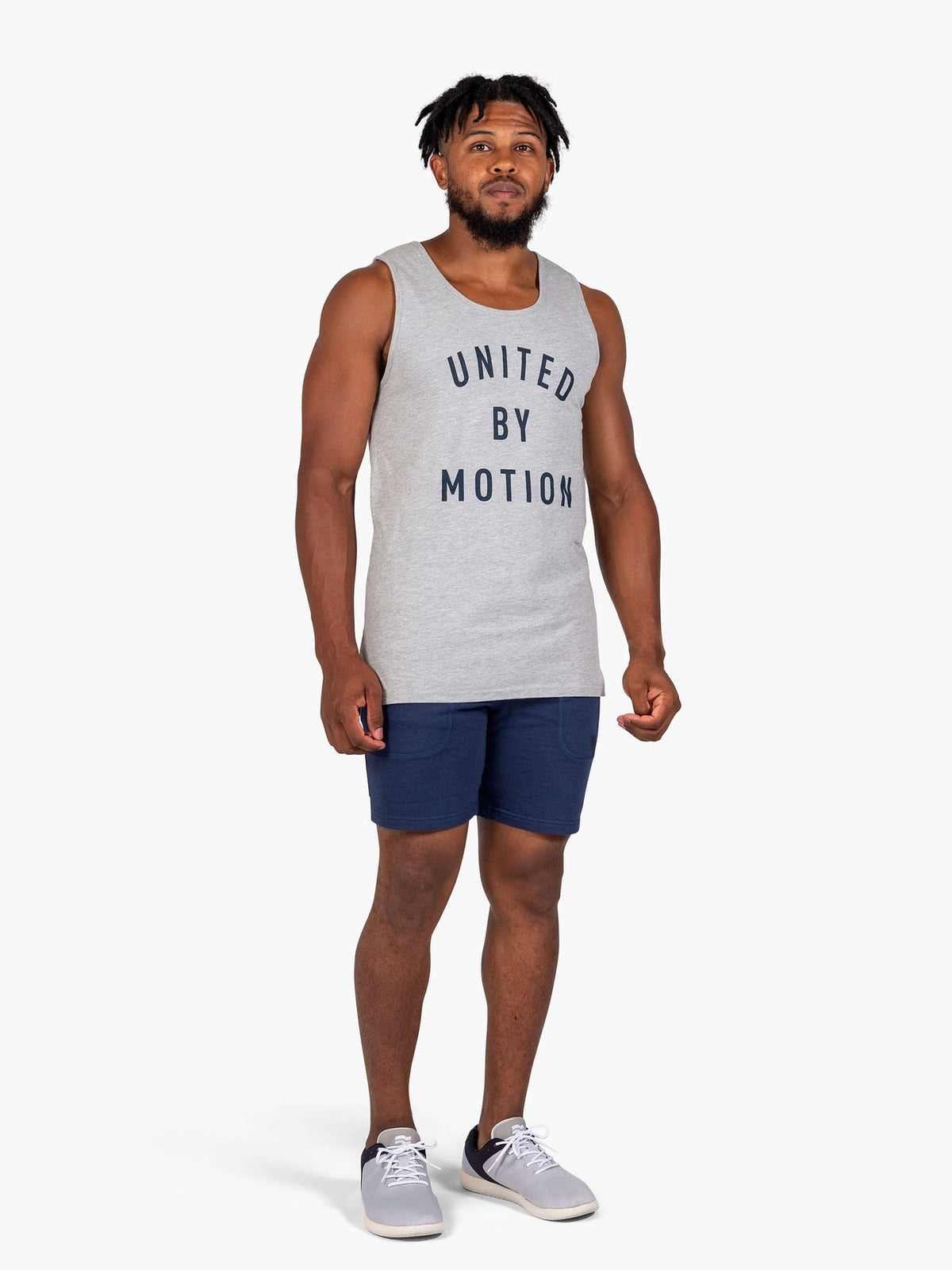 Strike Mvmnt Reversible League Tank - United Lunar Grey / Navy Blue