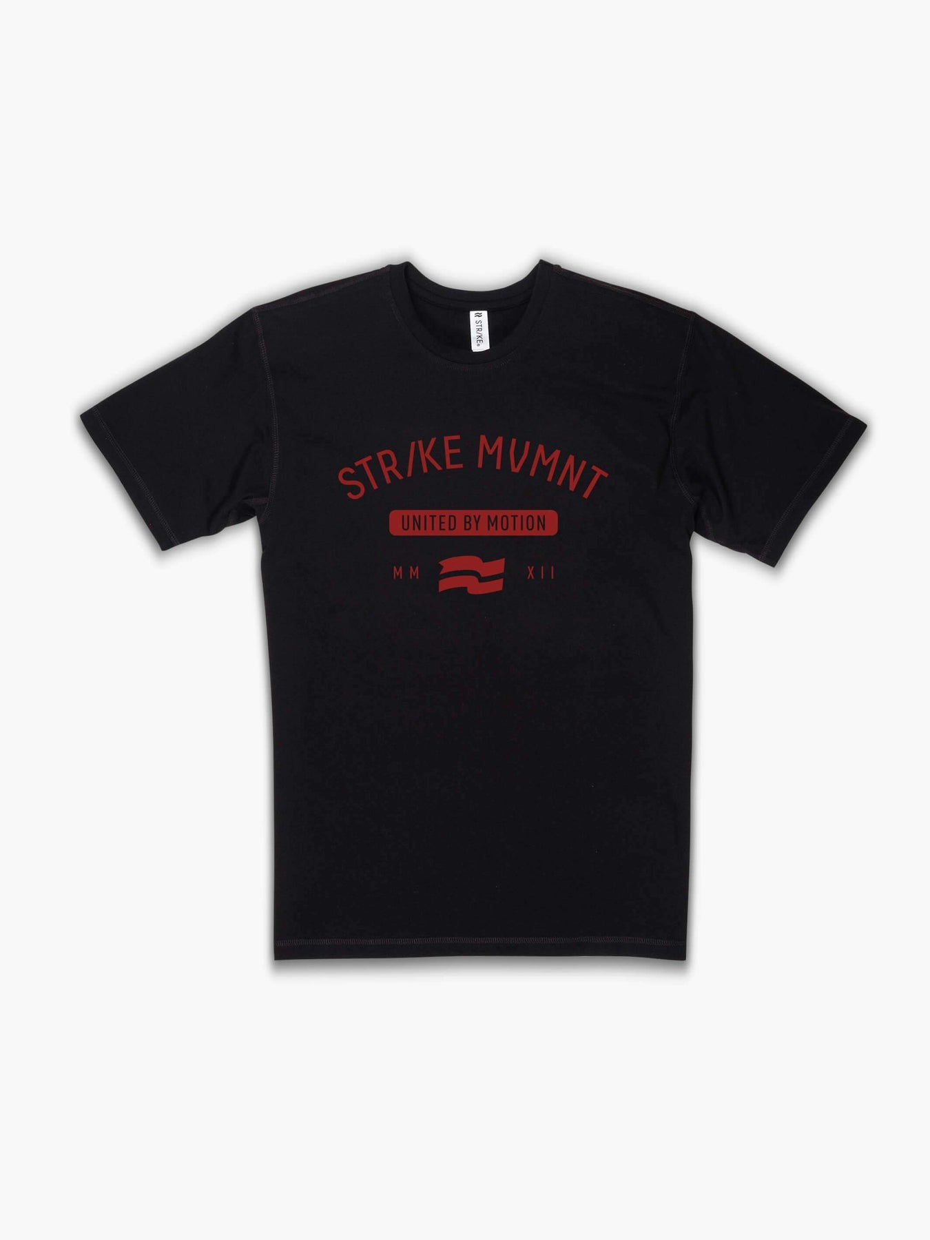 Strike Mvmnt Timeless Vented Tee - Collegiate Phantom Black / Red