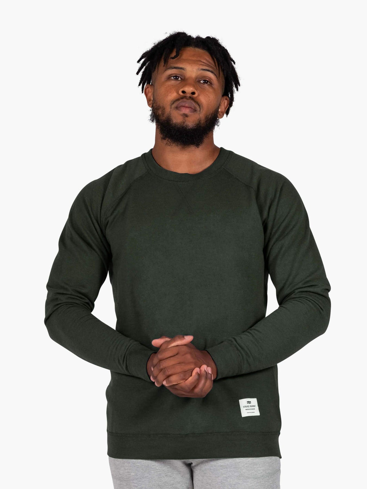 Strike Mvmnt Classic Crewneck Burnt Olive Terry Fleece