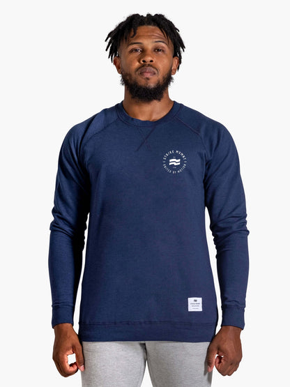 Strike Mvmnt Classic Crewneck - Stamp Navy Blue Terry Fleece
