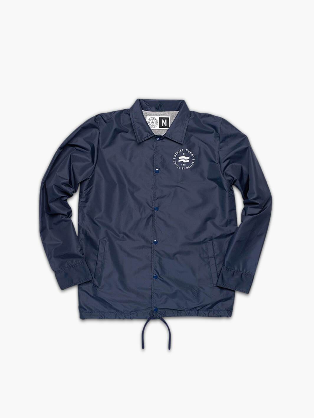 Strike Mvmnt Coaches Jacket - United By Motion Navy Blue Nylon