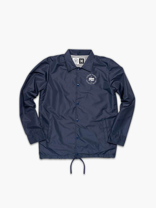 Strike Mvmnt Coaches Jacket - United By Motion Navy Blue Nylon