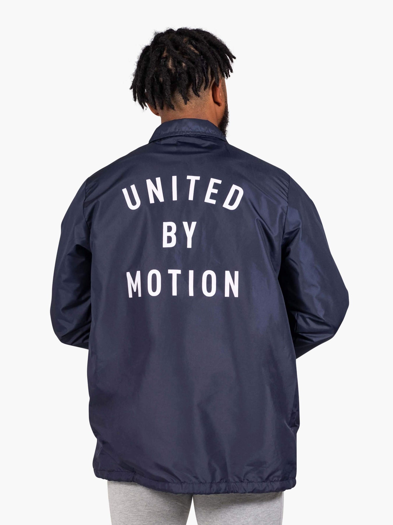 Strike Mvmnt Coaches Jacket - United By Motion Navy Blue Nylon