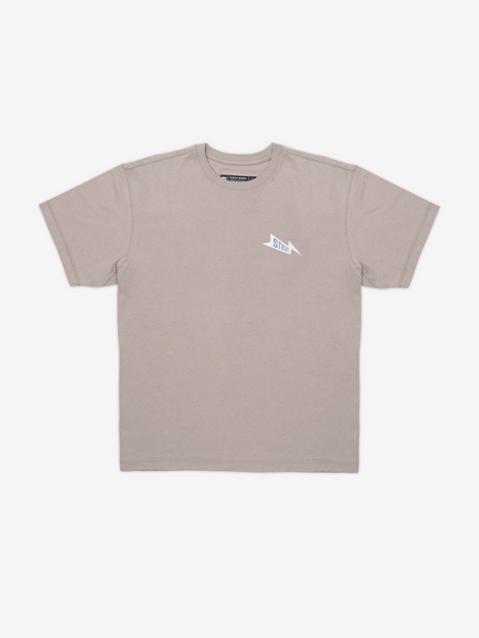 Strike Mvmnt Timeless Tee - Bolts Atmosphere / Chalk White